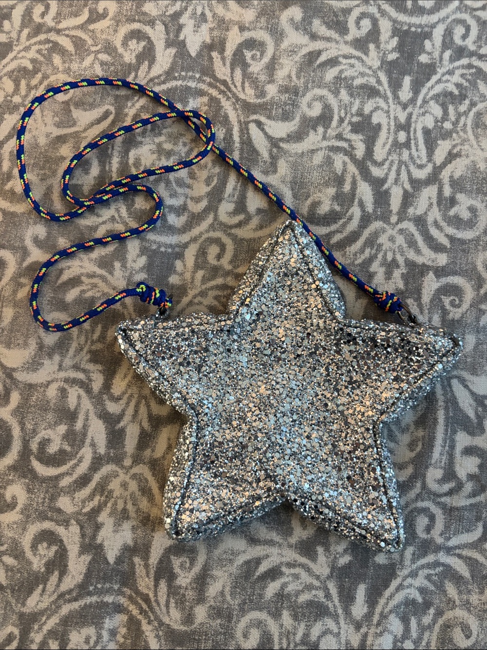 Crewcuts Silver Glitter Star Crossbody Bag